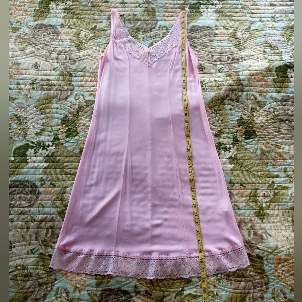 Vintage 80s Slip Dress With Lace Trim, Size S - Picture 9 of 12